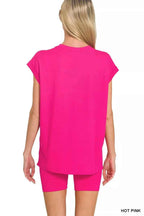 Zenana Activewear Set Hot Pink Brushed Dty Microfiber Top & Biker Shorts cdc1c8b34720448fa349254672af03cb-Max-Origin Trendsi