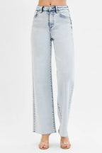 RISEN Wide Leg Jeans Women's High Rise Basic Style Light Wash Denim cdd6a3bb45414dd8a2b0717f6096e1be-Max-Origin Trendsi