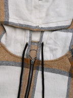 Hooded Plaid Coat Drawstring Hood Zip Up Long Sleeve Outerwear cdea4818-eeb4-43ef-8998-2f4b9af3bef9-Max Trendsi