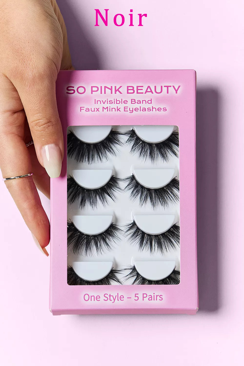 SO PINK BEAUTY Faux Mink Synthetic Eyelashes 5 Pairs Black Mix Effect Noir One Size ce35820b-fc5d-4b63-a655-3900d22dd424-Max Trendsi