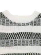 Perfee Sweater Contrast Striped Round Neck Long Sleeve Knitwear ce4ca807-986b-4cfa-8597-50640e01eba9-Max Trendsi