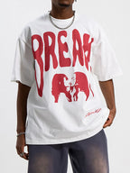 Men's Cotton T-Shirt Oversized White Graphic Round Neck Short Sleeve Top White ce602cb4-26fe-4945-8a18-77a7596fbbc7-Max-Origin Trendsi