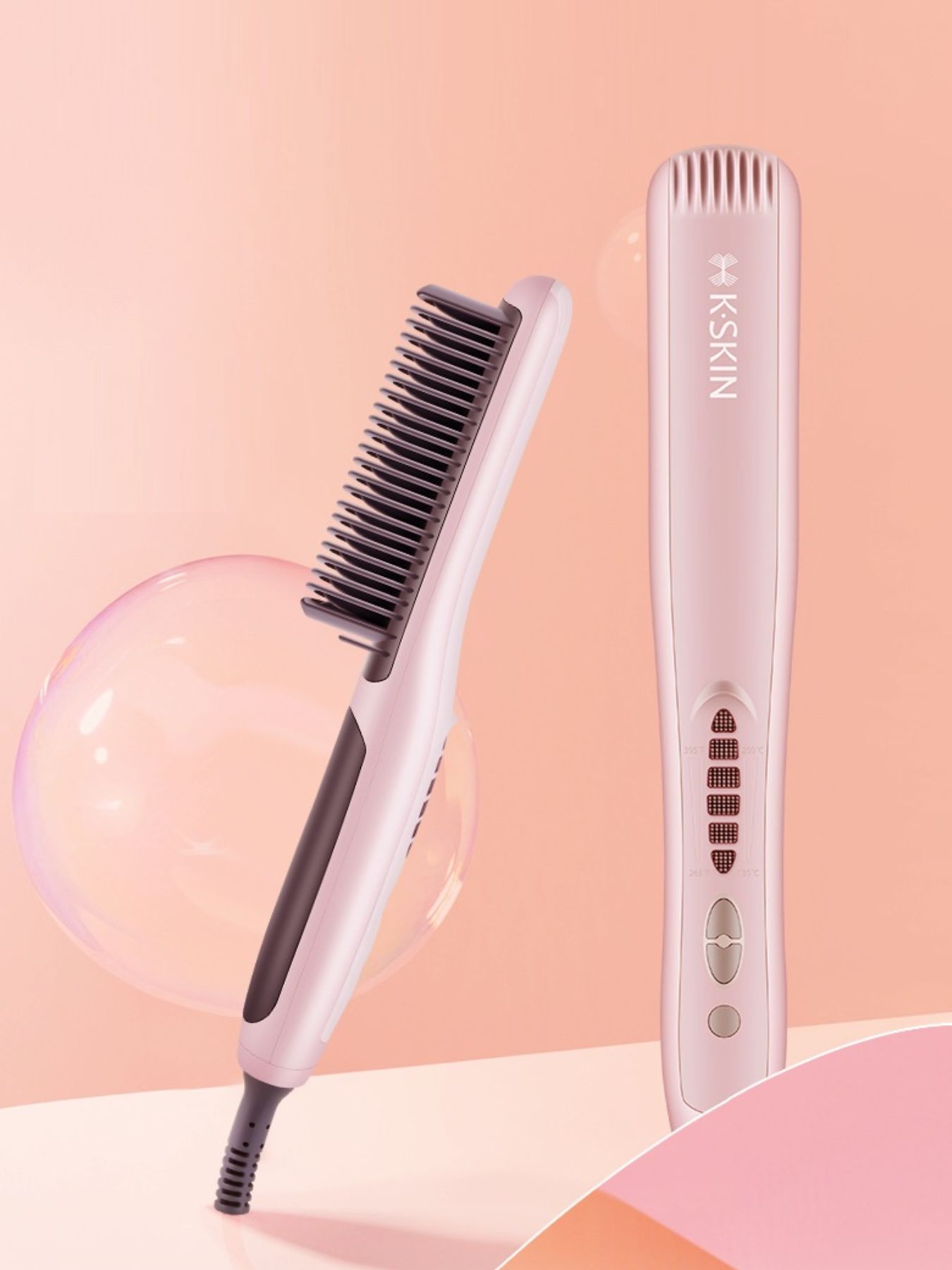 Heated Hair Straightening Comb with Constant Temperature and Anti-Scald Feature, 1-Piece ABS Material