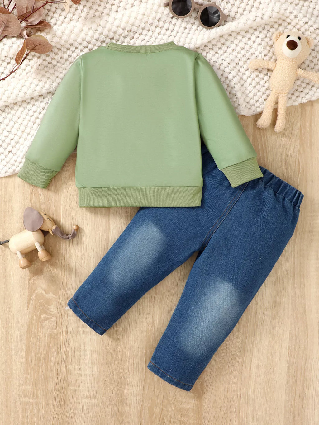 Children's Outfit Set Cartoon Animal Print Sweatshirt & Jeans 2 Pcs cec36cd9f19541f99483bc4d322f371c-Max-Origin Trendsi