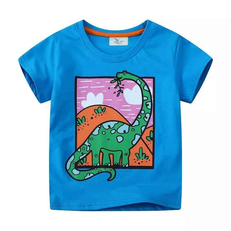 Boy's T-Shirt Cotton Sky Blue Children's Dinosaur Short Sleeve Top Sky Blue cedbd539-9c2f-4200-910e-686785a79775-Max-Origin Trendsi