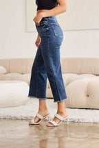 Plus Size Tummy Control High Waist Raw Hem Jeans Denim Pants cefb75d7-c2cb-4121-9d48-81fe10e8b4cb-Max Trendsi
