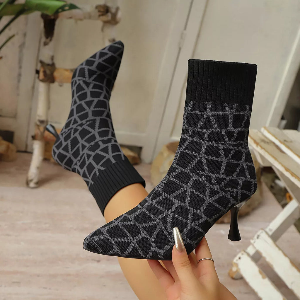 Women's Stiletto Boots Mesh Geometric Point Toe High Heels Shoes cf02f466f5d14146822474339255ae39-Max-Origin Trendsi