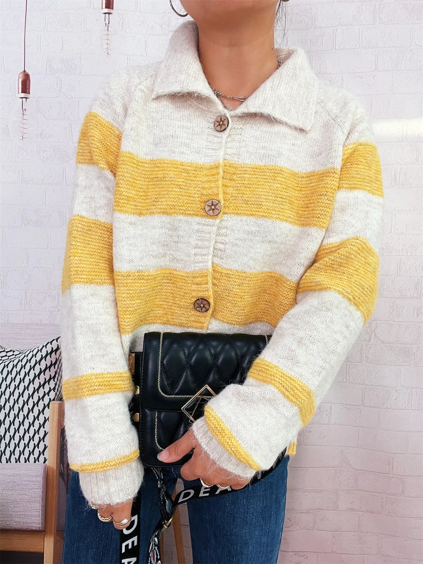 Women's Cardigan Striped Button-Up Cozy Soft Long Sleeve cf0b2e21cefb480d8ed53798efc3ee88-Max-Origin Trendsi