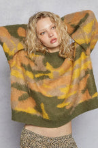 POL Womens Knit Sweater Olive Multi Abstract Colorblock Pattern Mock Neck cf1e354c-38b2-4b70-abb1-0e6a13cefded-Max-Origin Trendsi