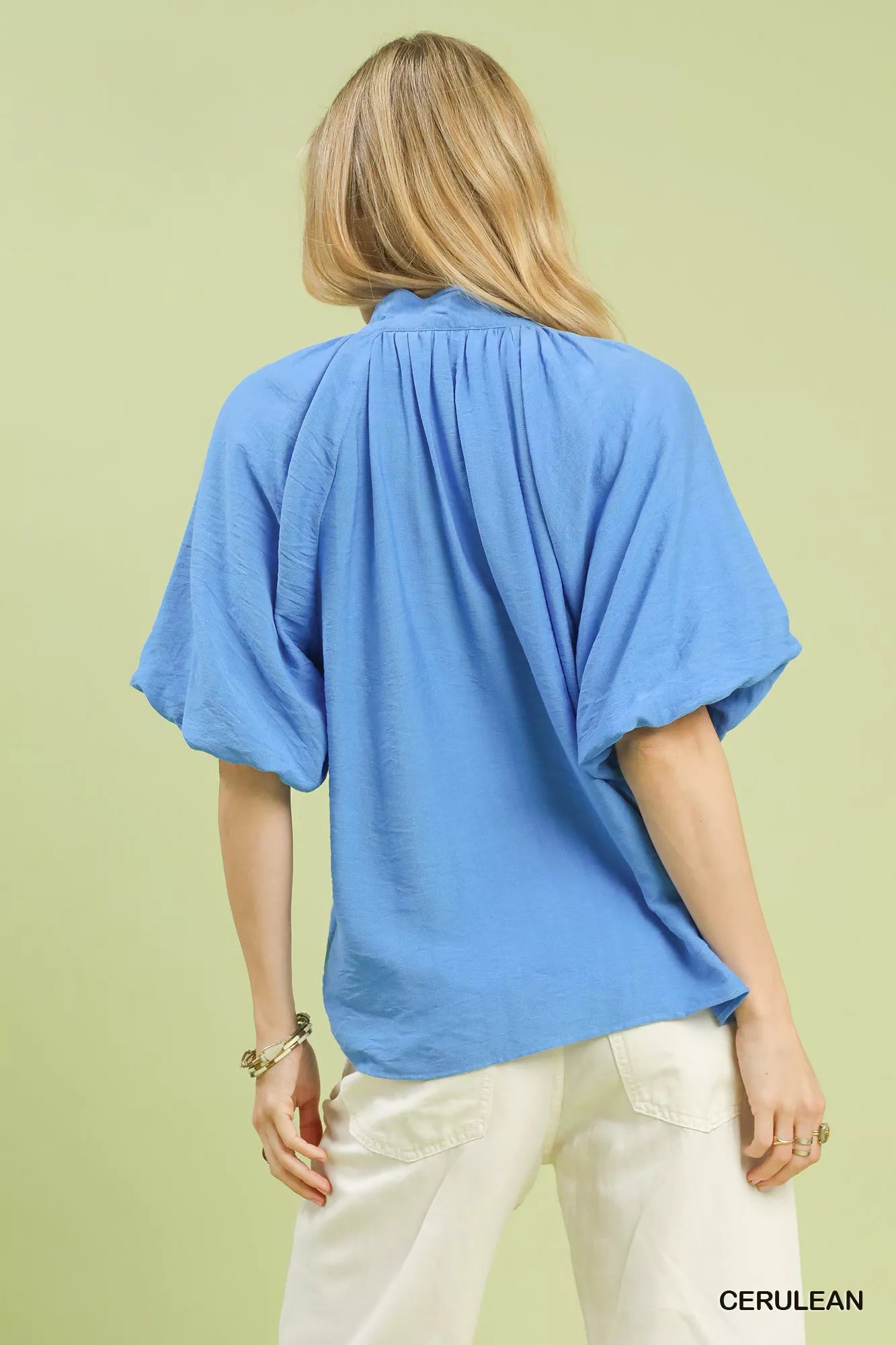 Umgee Blouse Blue Embroidered Boho Puff Short Sleeve Top cf34ad8e-9e82-48af-9129-4b359d4043a9-Max-Origin Trendsi