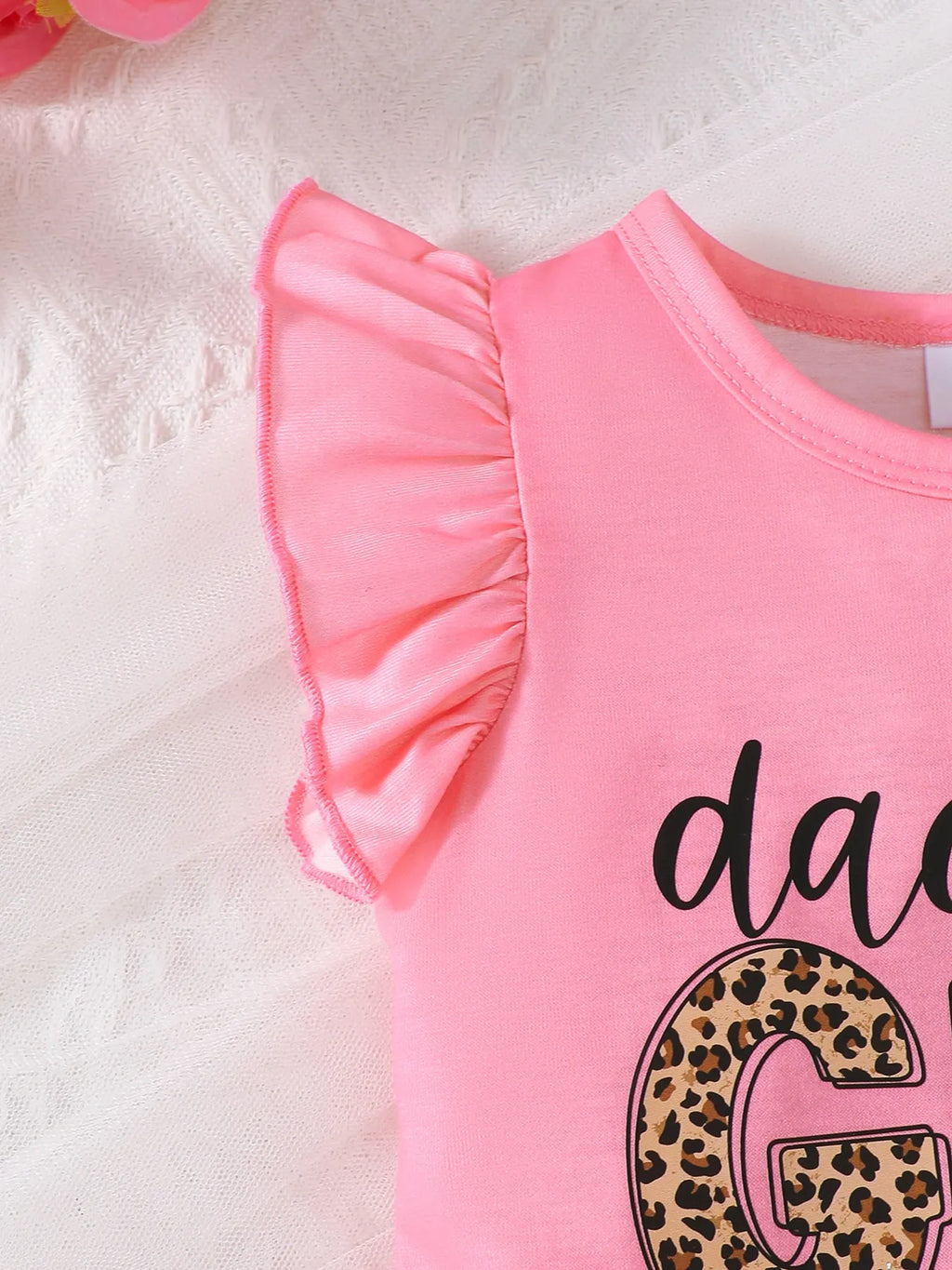 Girl Children's Pink Set Headband Letter Ruffle Sleeve Top and Shorts 3-Piece cf3d741a-11a8-458a-bed4-a95ad621e4e8-Max-Origin Trendsi