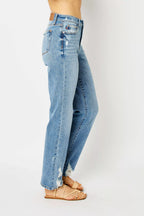 Judy Blue Women's Jeans High Waist Straight with Heavy Destroy Plus Sizes cfab26c50bee4a9d9a9c171e574c8083-Max-Origin Trendsi