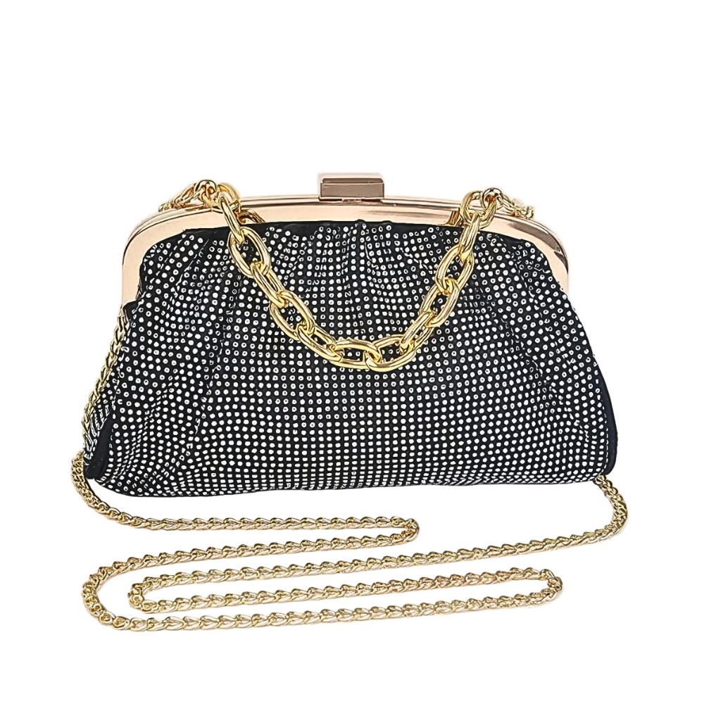 HD ACCESSORIES Party Clutch Rhinestone Beaded Chain Strap Crossbody Purse