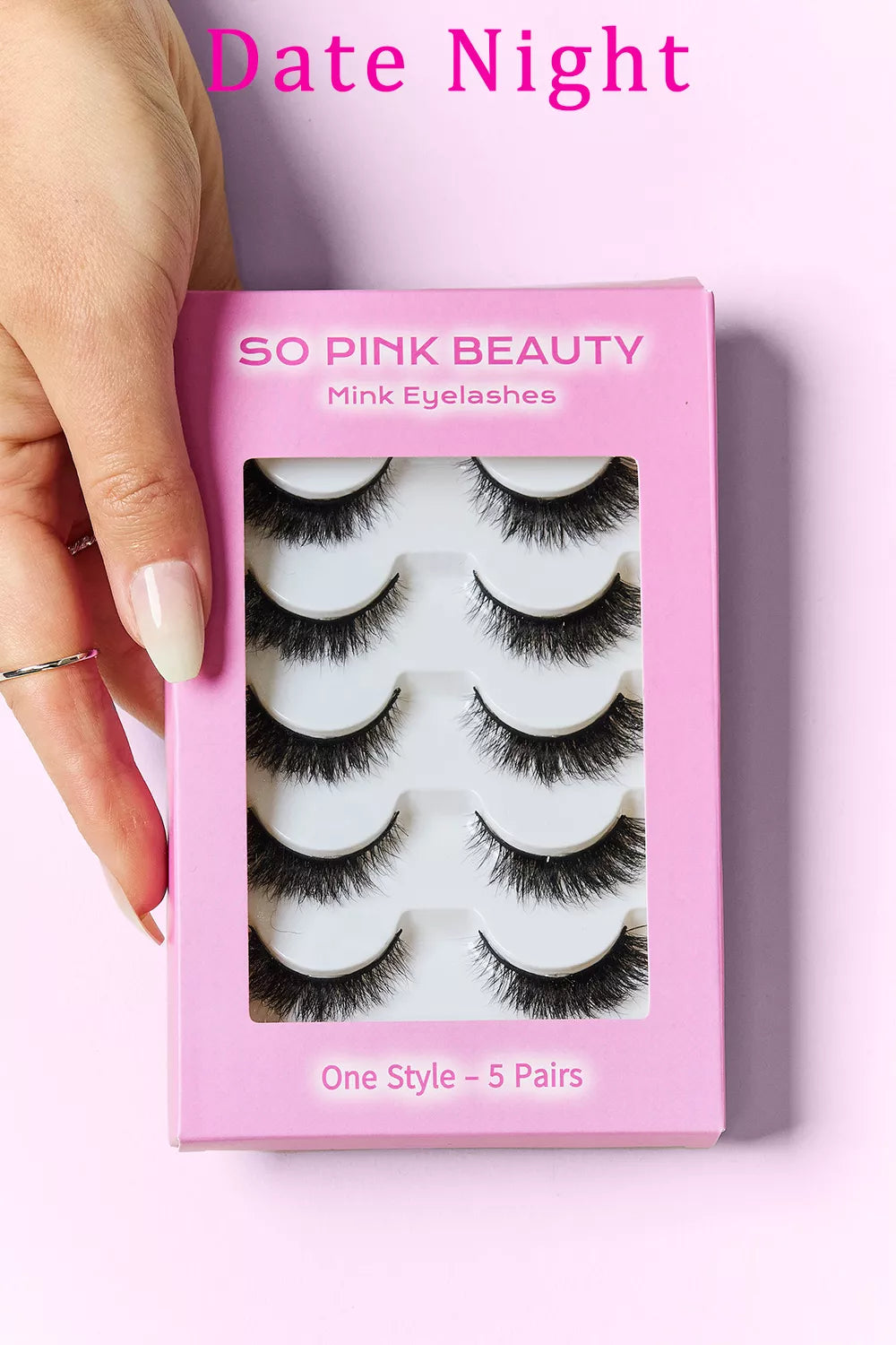 SO PINK BEAUTY Mink Eyelashes 5 Pairs Black Mix Effect Date Night One Size d0133e64-d45d-4b66-bacd-1ef47b27d4b7-Max Trendsi