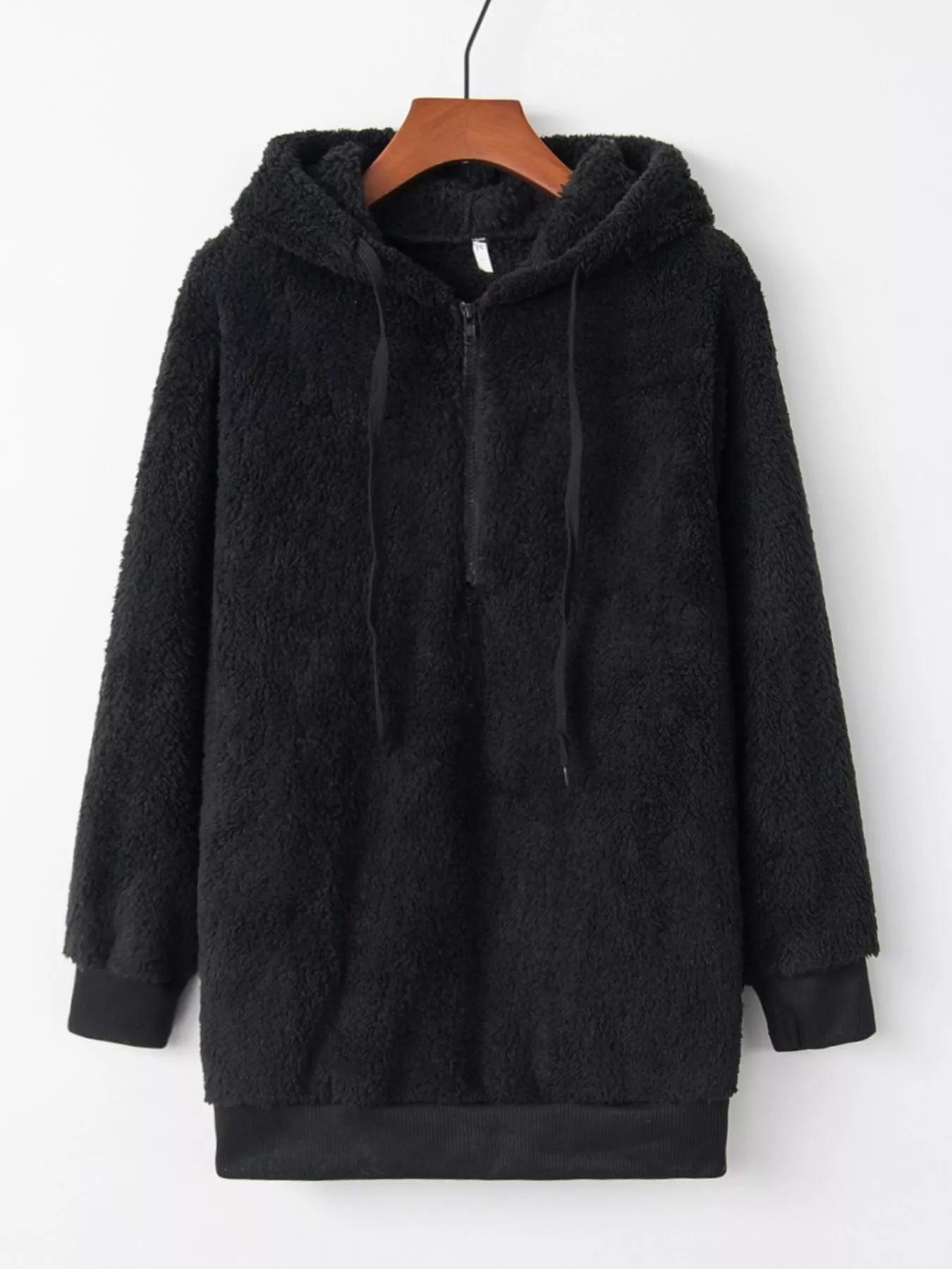 Womens Fleece Hoodie Half Zip Drawstring Hood Soft Top S-4XL d07c559d-36a9-4666-a816-9bf5957b847d-Max-Origin Trendsi