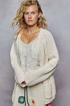 POL Open Front Knit Cardigan with Front Pocket d08c367b-baf2-46c2-8740-151ce8a01acb-Max-Origin Trendsi