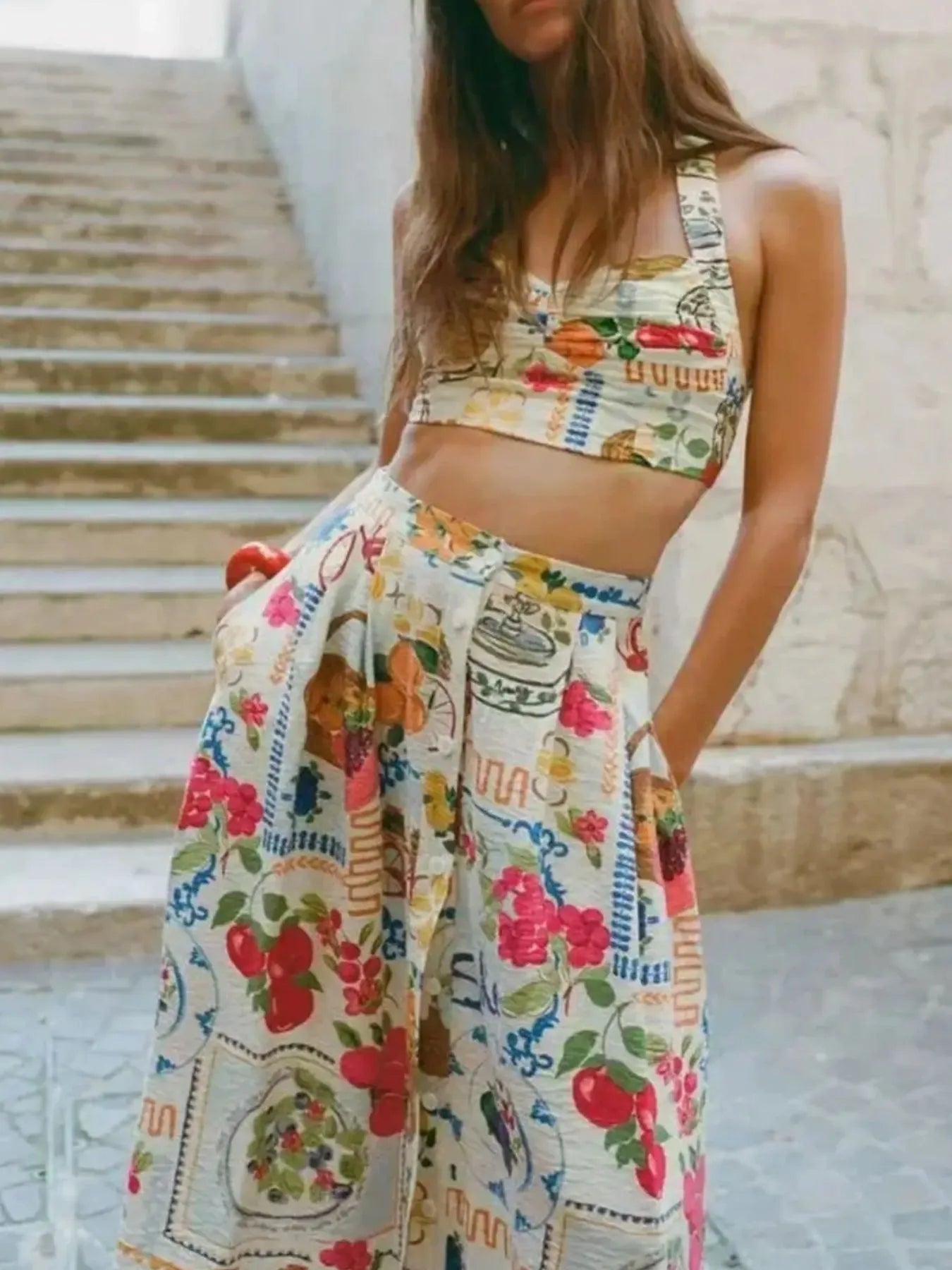 Women's Outfit Set Crop Top Summer Printed Cami and Midi Skirt Slit Pocketed Multicolor d0b55093-9b1a-4944-95a9-36a19a6f2544-Max-Origin Trendsi