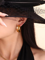 Jewelry Set Earrings and Ring Stainless Steel 18K gold-plated Tigerite C-Hoop d0c22e58-c4df-4140-99de-fdfa665fa1db-Max Trendsi