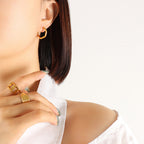 18K gold-plated Earrings Titanium Steel Hoop Geometric Huggie Fashion Jewelry d0d041ad-4296-4ac8-b329-8052debf60c0-Max Trendsi