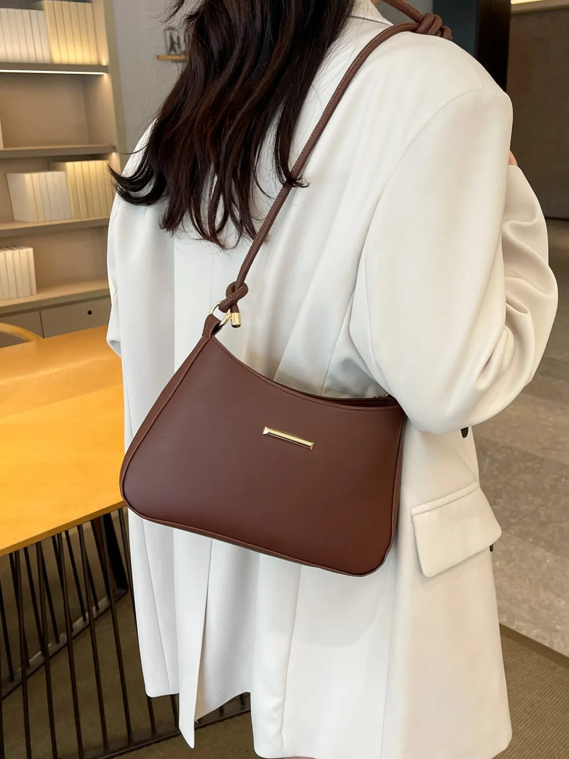 Stylish PU Leather Solid Color Shoulder Bag
