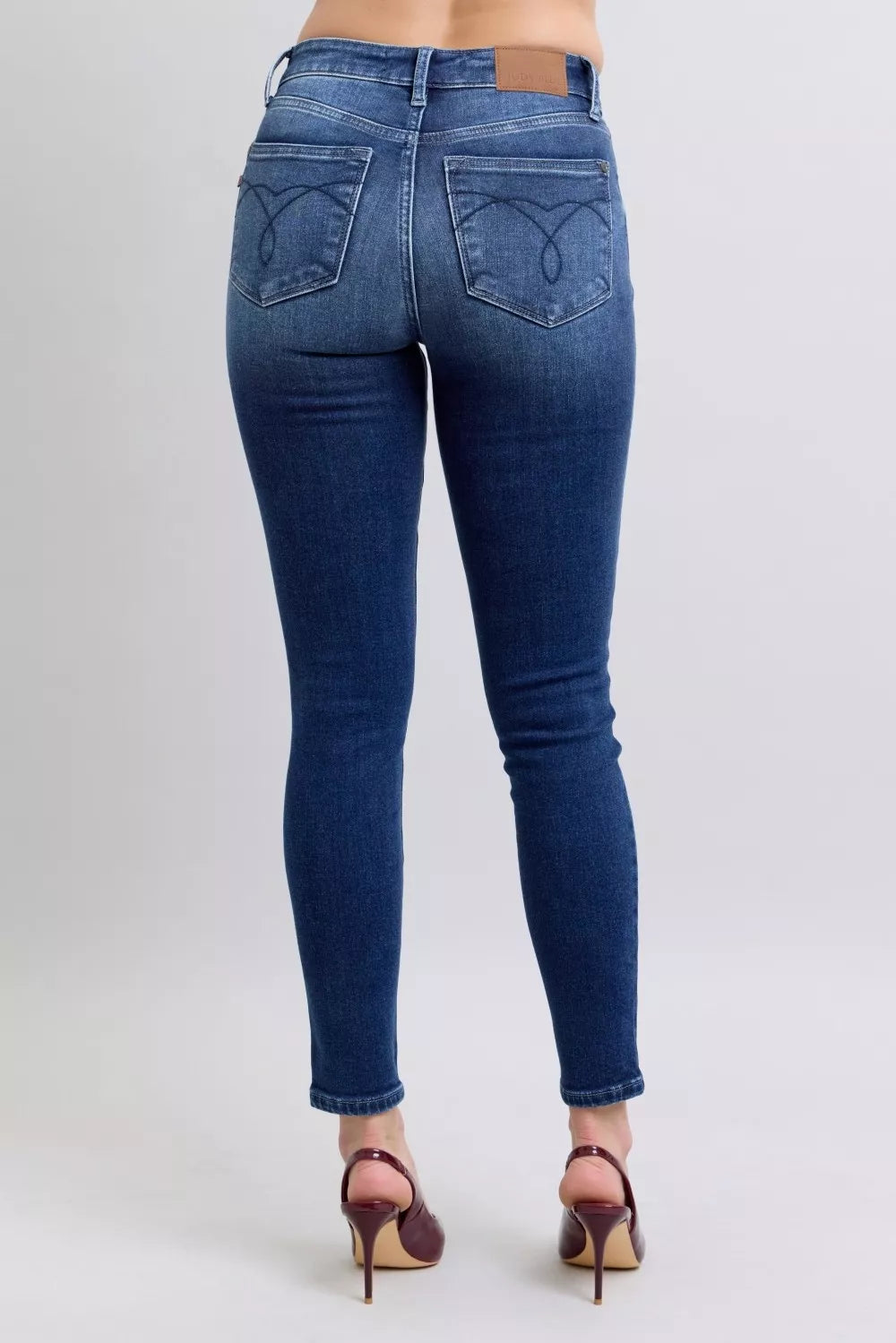 Judy Blue Skinny Jeans Dark Blue Washed Thermal Denim Pants Plus Sizes d111466788e84169b1971f5aaa10ed20-Max-Origin Trendsi