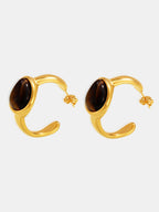 Jewelry Set Earrings and Ring Stainless Steel 18K gold-plated Tigerite C-Hoop d15b5c27-d45e-4969-a139-278c35396abf-Max Trendsi