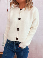 Women's Cardigan Button-Up Raglan Sleeve Casual Knit Top d162d2e3c0df4c268bd337344a0782b3-Max-Origin Trendsi