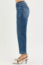 RISEN Womens Baggy Jeans Slouchy Cropped with Front Patch Pocket d16ea5f676b446e5b97da40118b41933-Max-Origin Trendsi