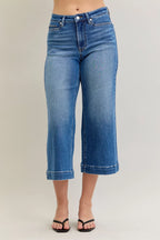 Judy Blue Womens Jeans Crop Wide Leg Mid Rise Denim Pants d18adbfeb04a48e98287a310d96b898f-Max-Origin Trendsi