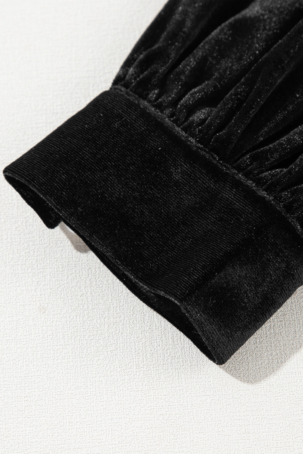 Black Velvet Midi Dress Ruffle Hem Slit V-Neck Buttoned Long Sleeve Dresses d192bd66-f069-49bd-9a03-dd45602df2aa-Max Trendsi