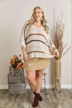 ADORA Sweater Ivory Multi Color Strip Oversized Lightweight Knit Long Sleeve d1b02a48-2036-441d-a189-2c2055578536-Max-Origin Trendsi