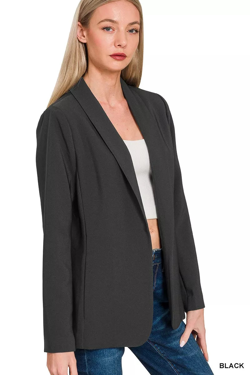 Zenana Women's Blazer Black Woven Long Sleeve With Lining d1d4979d055e47ad9a709bd64c91f948-Max-Origin Trendsi