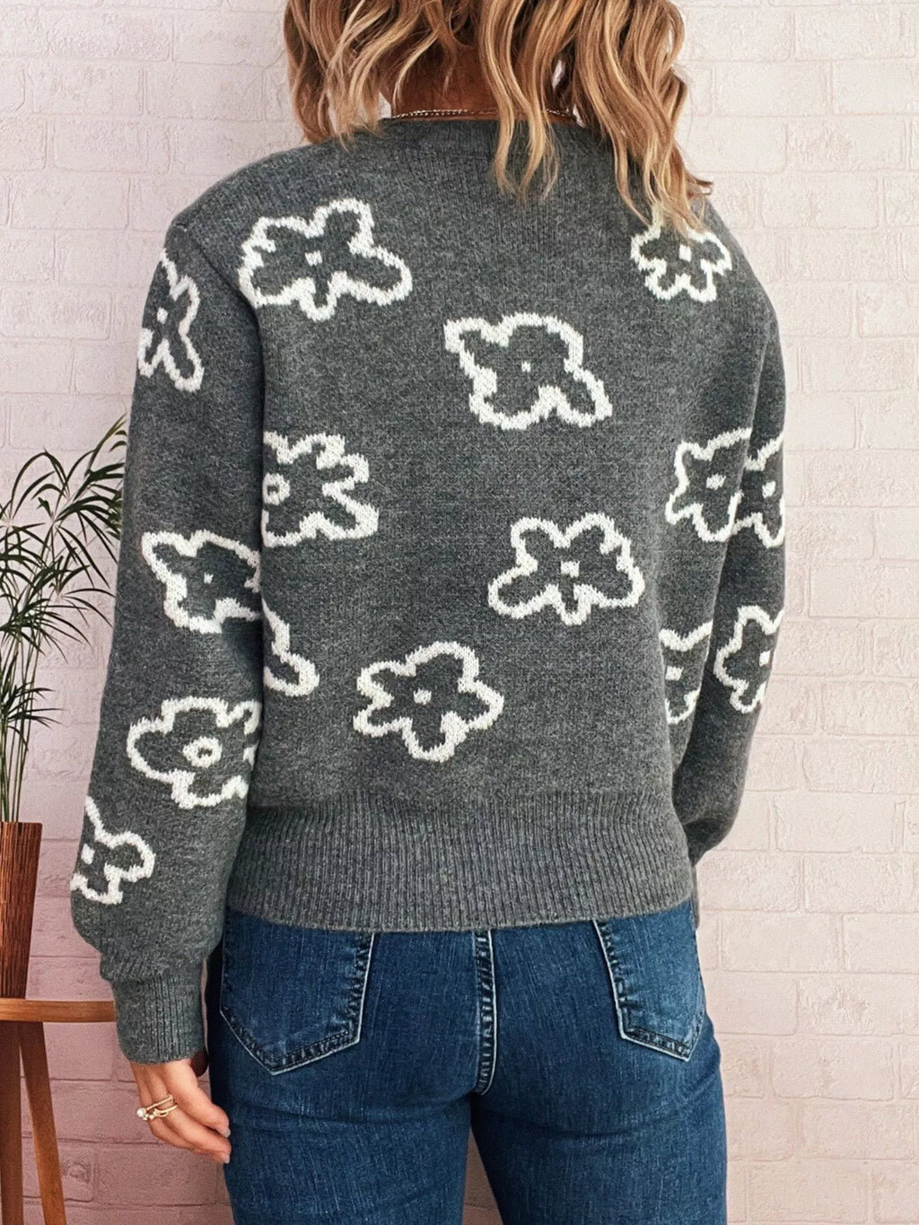 Women's Cardigan Floral Pattern Knit Button-Up Long Sleeve d2065456-ad1a-4409-9d4c-450c82ca69a7-Max-Origin Trendsi