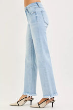 RISEN Womens Jeans Ankle Straight Tummy Control Mid Rise Fray Hem Light Blue d27f0e2a-2500-4f6d-9a36-d52030ed05a5-Max-Origin Trendsi
