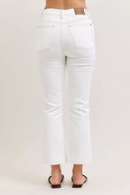 Judy Blue White Cropped Flare Jeans Contrast Stitching Denim Pants d2c3fcd5-80b2-4e77-8439-2b51df02025f-Max-Origin Trendsi