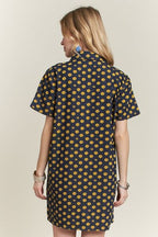 ADORA Floral Denim Shirt Mini Dress Short Sleeve Pocketed d2d7c038-1e28-4ae5-be9b-2df21f2d0f9c-Min Trendsi