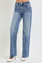 RISEN Women's Jeans High Rise Straight Leg with Pockets d3171c34-7844-4800-a6c7-11611f16cf02-Max Trendsi