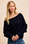 BiBi Waffle Knit Off Shoulder Top BLACK d31ce842b984465ca8125f297d0df73a-Max-Origin Trendsi