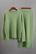 Women Sweater Set Round Neck Knit Top and Midi Skirt Basic Style 2 Pcs d3252146-7f58-4da5-9d18-29a4158d2d0b-Max Trendsi
