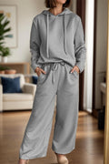 Outfit Set Drawstring Long Sleeve Hooded Top and Pants Set Gray d341c640-c0ef-4be7-ada4-2a6bfabc5f14-Max Trendsi