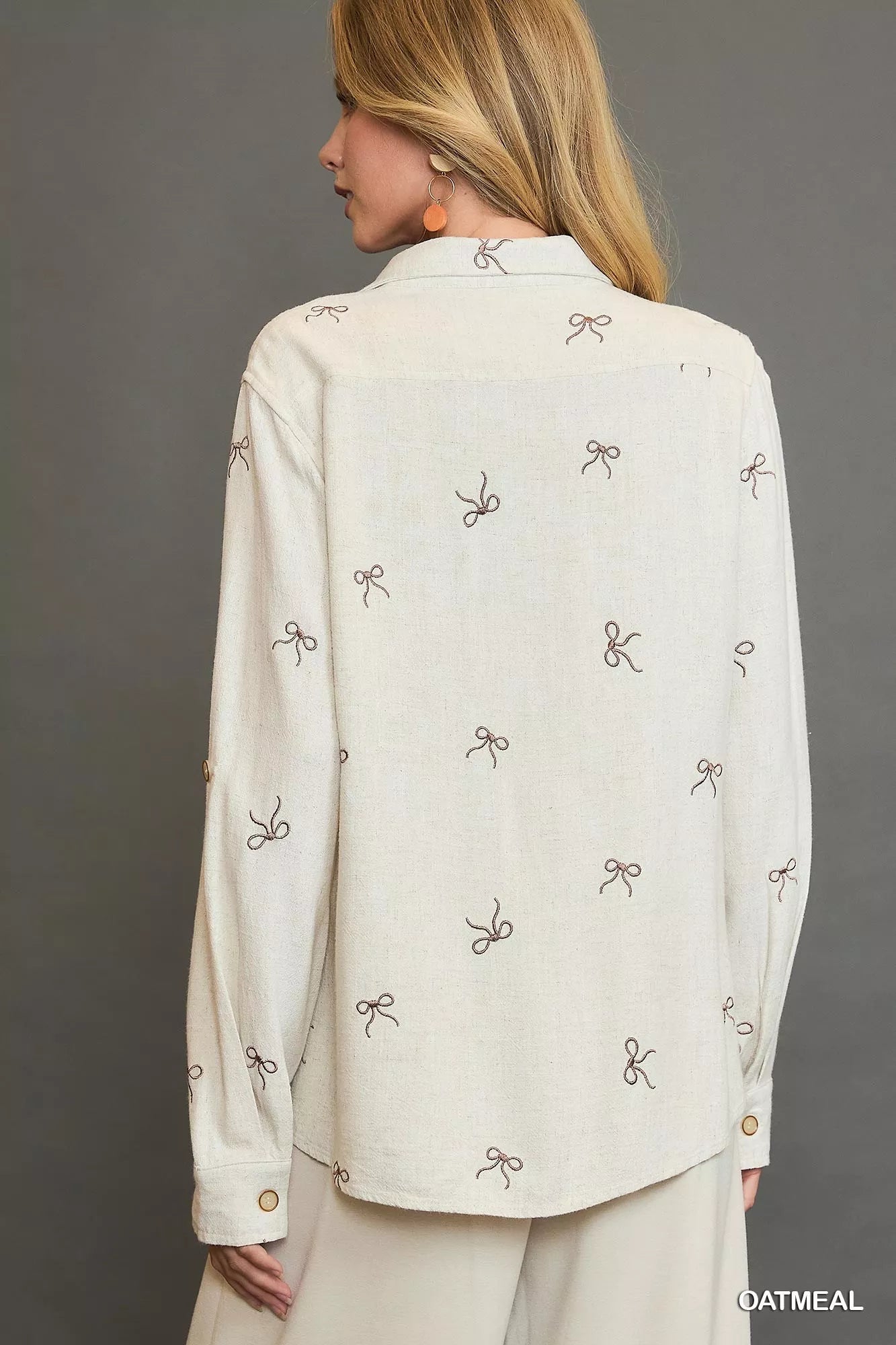 Umgee Shirt Linen Blend Fitted with Ribbon Embroidery Details Long Sleeve Top d39f9411-2d97-4d86-be43-3fdd04b48693-Max-Origin Trendsi