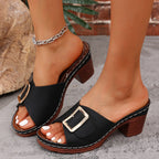 Open Toe Block Heel Sandals