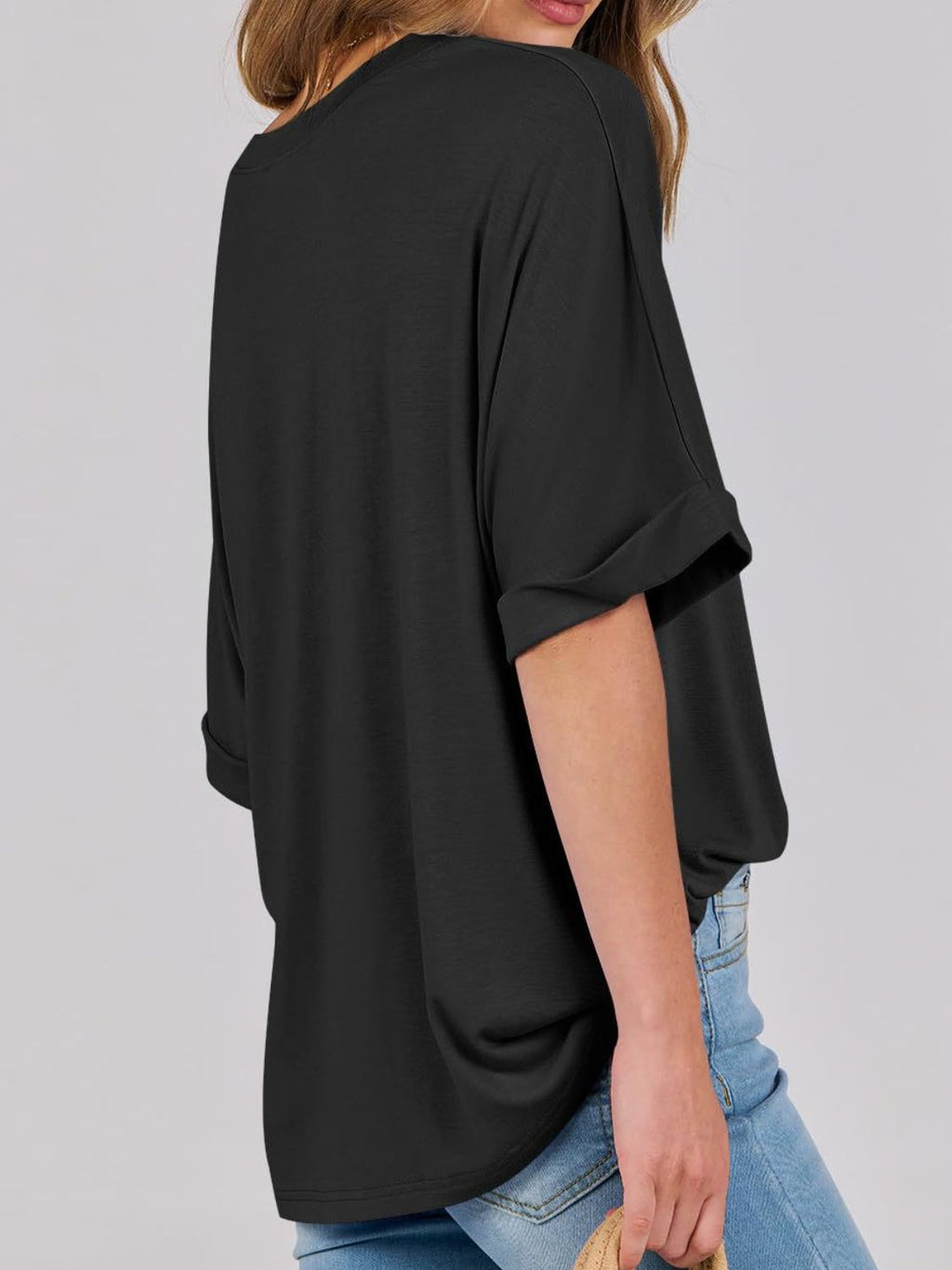 Women T-Shirt Round Neck Half Sleeve Oversized Cotton Blend Basic Style d3afeb0d-b3bd-4dc3-b79c-45fffb9b293f-Max Trendsi