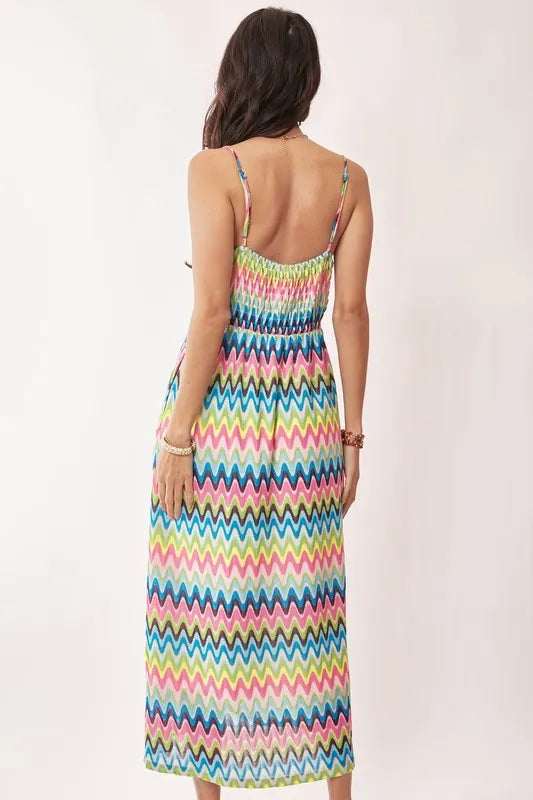 Davi & Dani Midi Dress Multi Color Stripe Crochet Lace Strappy d3ca93b263024ca4a671974cfba8a3e6-Max-Origin Trendsi