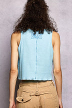 POL Cropped Tank Powder Blue Ribbed Round Neck with Lace Detail Top d405b18c-0ecf-4d80-8d23-83bc1b584078-Max-Origin Trendsi