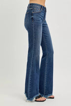 RISEN Womens Jeans Mid Rise Flare Frayed Hem Denim Pants Plus Sizes d41ea54ccce14c859f81fe864abc50e6-Max-Origin Trendsi