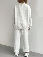 Women’s Set Sweatshirt Textured Diamond Long Sleeve Top And Pants 2 Pcs d466ba49-3bd8-43ee-be3c-3e01c811972b-Max Trendsi