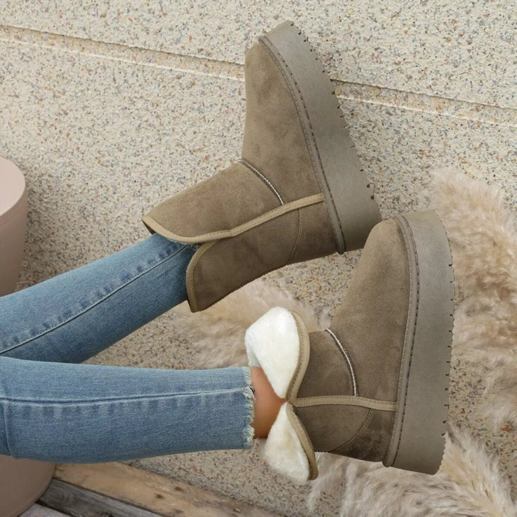 Women's Boots Warm Fluff Lined Round Toe Platform Flats d49b442ff1834b10a1cf487d470bcba1-Max-Origin Trendsi
