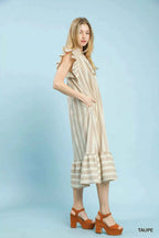 Umgee Stripe Ruffle Sleeve Tiered Midi Dress d4a1fb46-cb42-4a7c-bbae-58ee0292050d-Max-Origin Trendsi