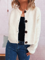 Women's Cardigan Button-Up Raglan Sleeve Casual Knit Top d4b2bfd471164e62b0e34ecf0ff20621-Max-Origin Trendsi